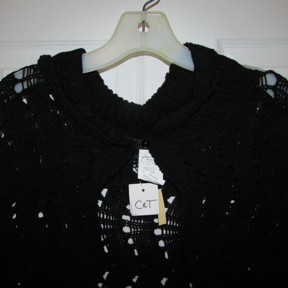 RAMPAGE Crochet Fringed Poncho - NEW - Picture 2 of 5